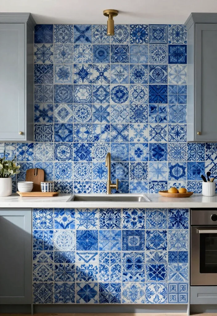 15 Blue Tiles Kitchen Ideas With Fresh Energy - 15. Custom Designs with Blue Tiles 1