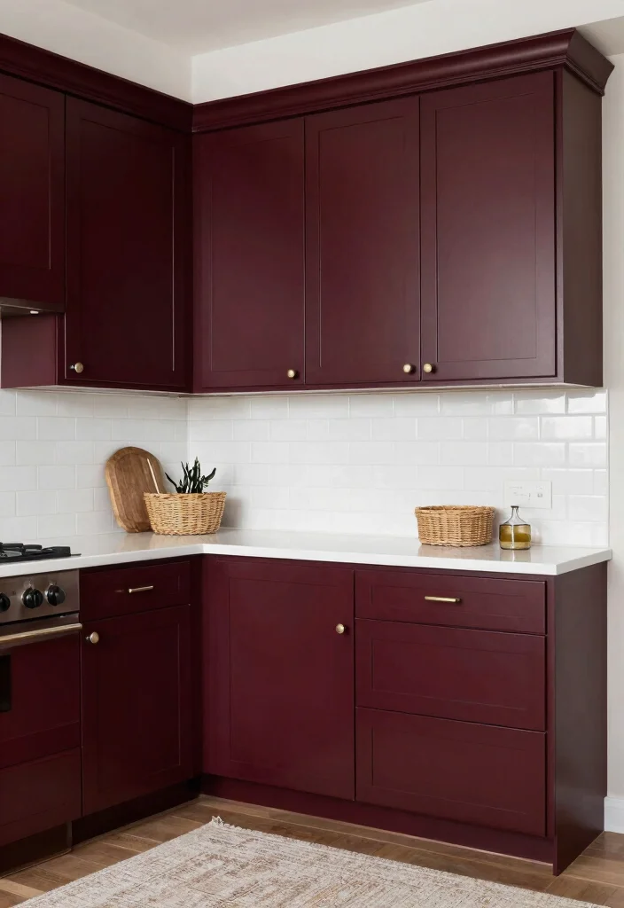 15 Burgundy Kitchen Cabinets Ideas With Bold Personality - 9. Textured Materials 1