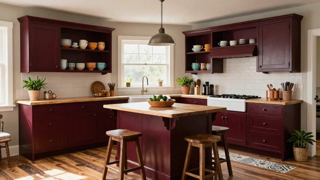 15 Burgundy Kitchen Cabinets Ideas With Bold Personality