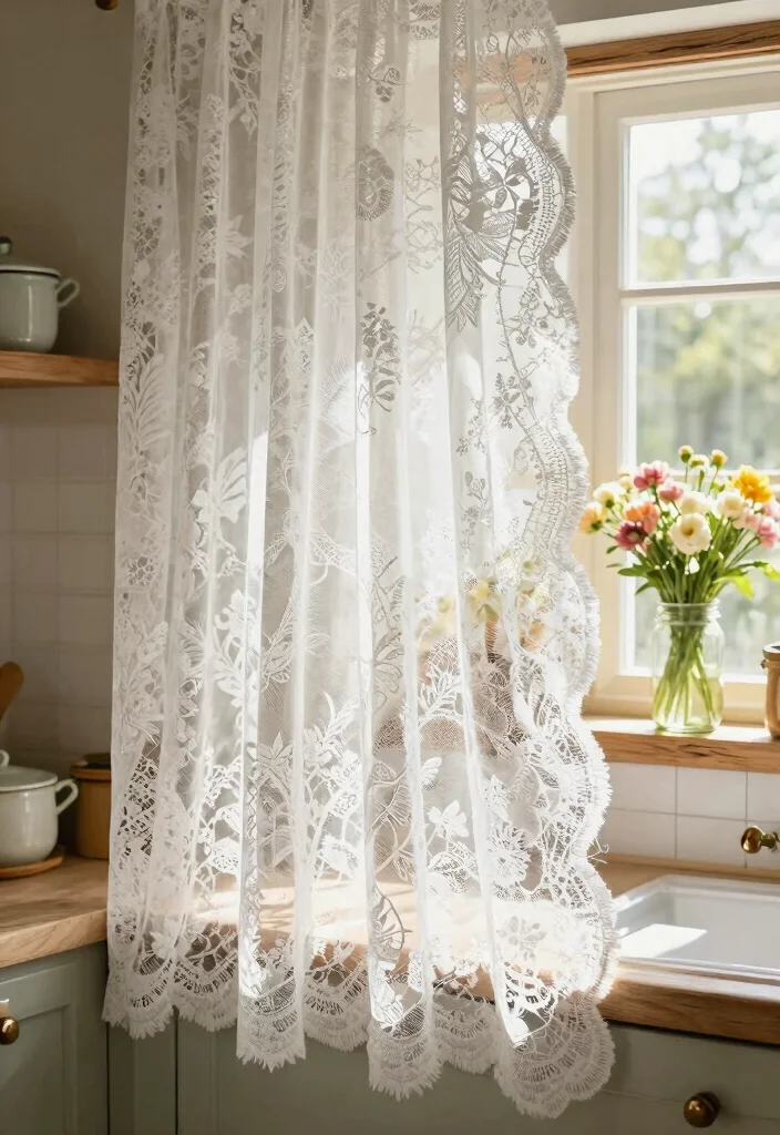 15 Kitchen Curtain Designs Ideas With Charming Style 1 15 Kitchen Curtain Designs Ideas With Charming Style - 1. Elegant Lace Curtains 1