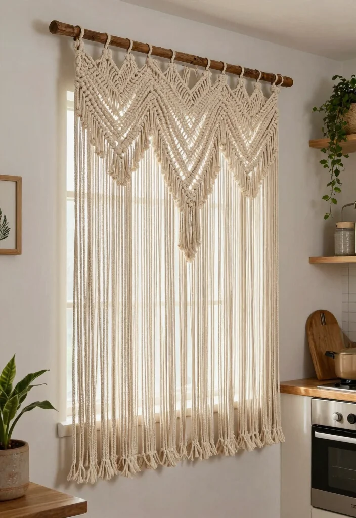 15 Kitchen Curtain Designs Ideas With Charming Style 12 15 Kitchen Curtain Designs Ideas With Charming Style - 12. Charming Macrame Curtains 1
