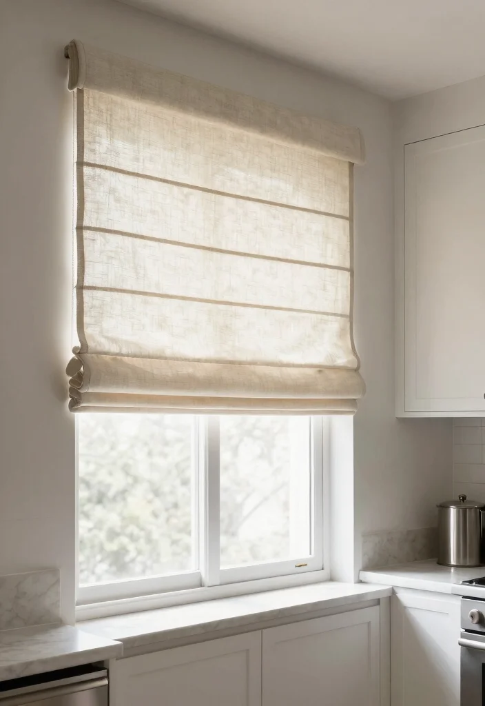 15 Kitchen Curtain Designs Ideas With Charming Style 6 15 Kitchen Curtain Designs Ideas With Charming Style - 6. Soft Roman Shades 1