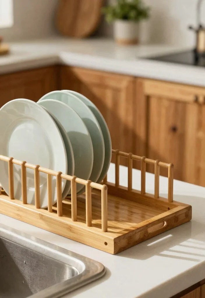 15 Kitchen Sink Organizer Ideas That Keep It Tidy - 1. Bamboo Dish Rack 1
