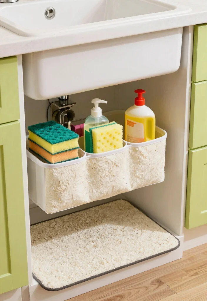 15 Kitchen Sink Organizer Ideas That Keep It Tidy - 14. Sink Mat with Built-in Storage 1