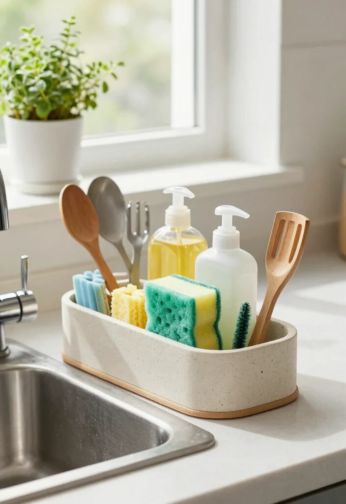 15 Kitchen Sink Organizer Ideas That Keep It Tidy - 2. Sink Caddy for Utensils 1