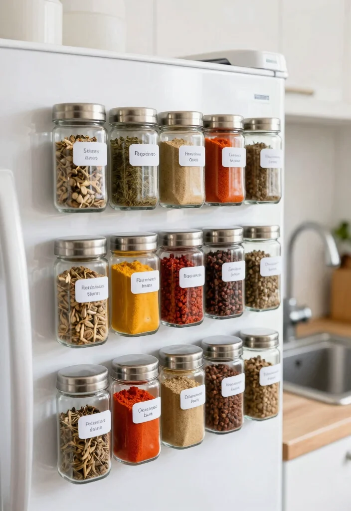 15 Kitchen Sink Organizer Ideas That Keep It Tidy - 5. Magnetic Spice Jars 1