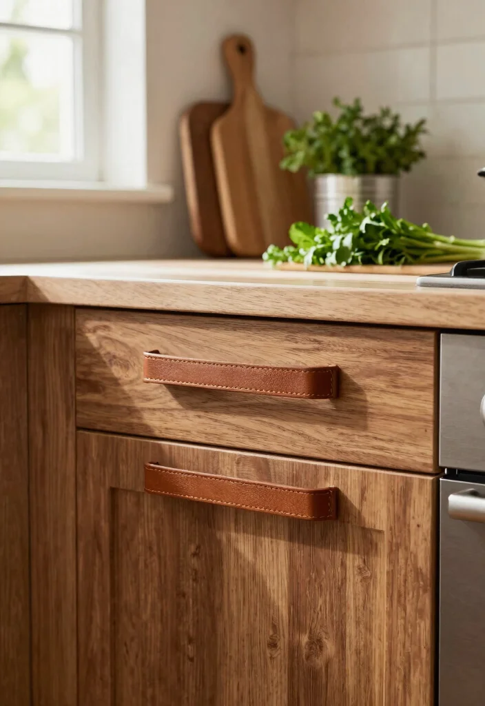 15 Modern Kitchen Cabinet Handles Ideas That Upgrade Instantly 9 15 Modern Kitchen Cabinet Handles Ideas That Upgrade Instantly - 9. Leather-Wrapped Handles 1