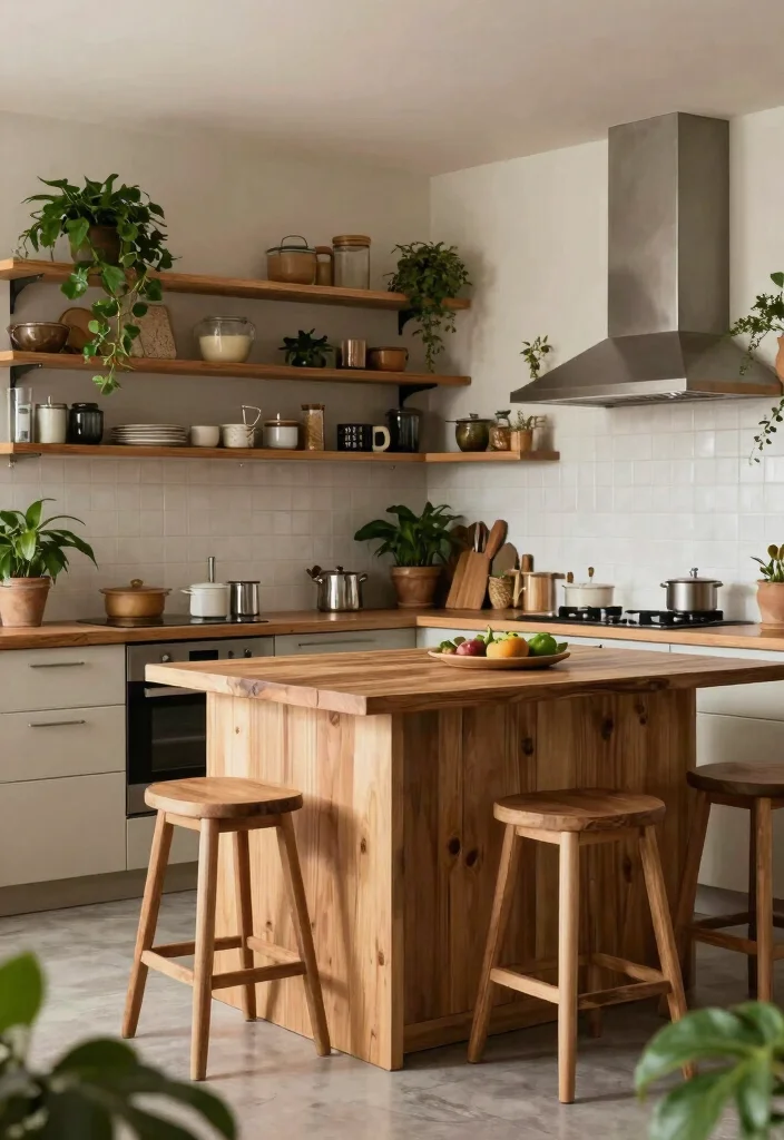 15 Small Island Kitchen Ideas That Improve Flow - 14. Natural Elements 1