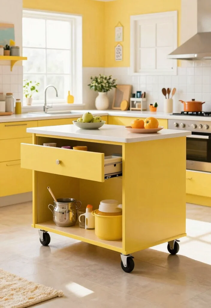 15 Small Island Kitchen Ideas That Improve Flow - 6. Mobile Islands 1