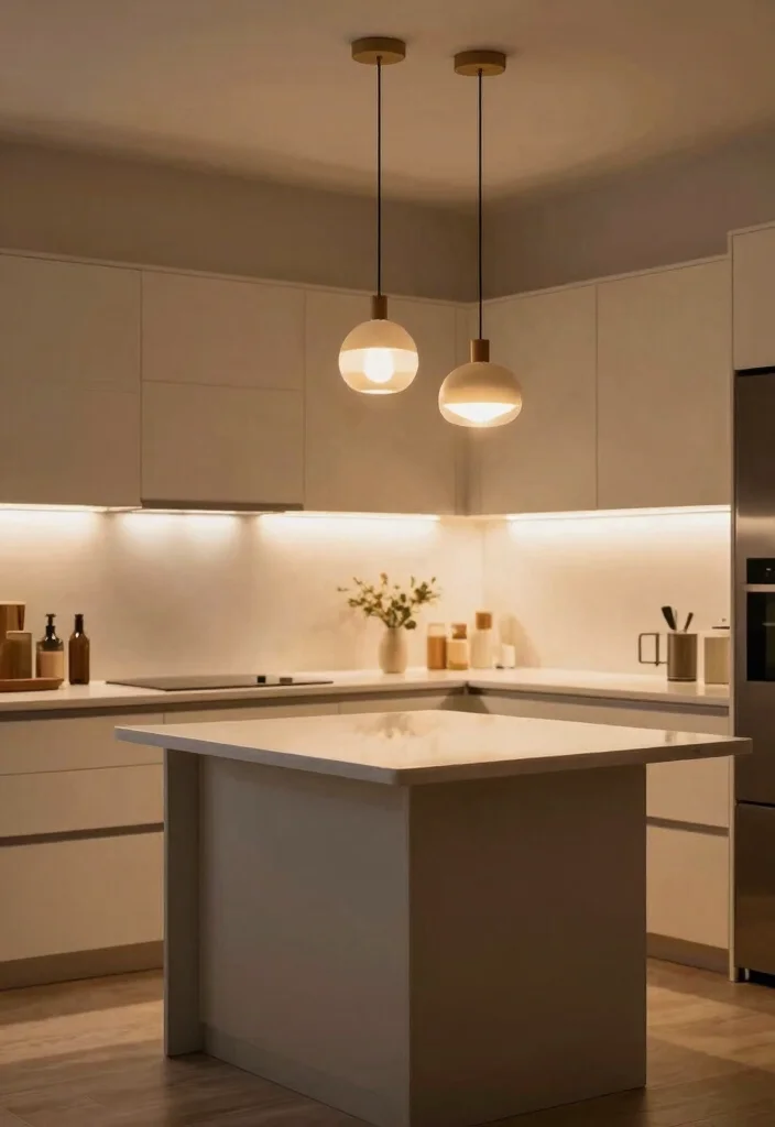 15 Small Island Kitchen Ideas That Improve Flow - 8. Lighting Enhancements 1