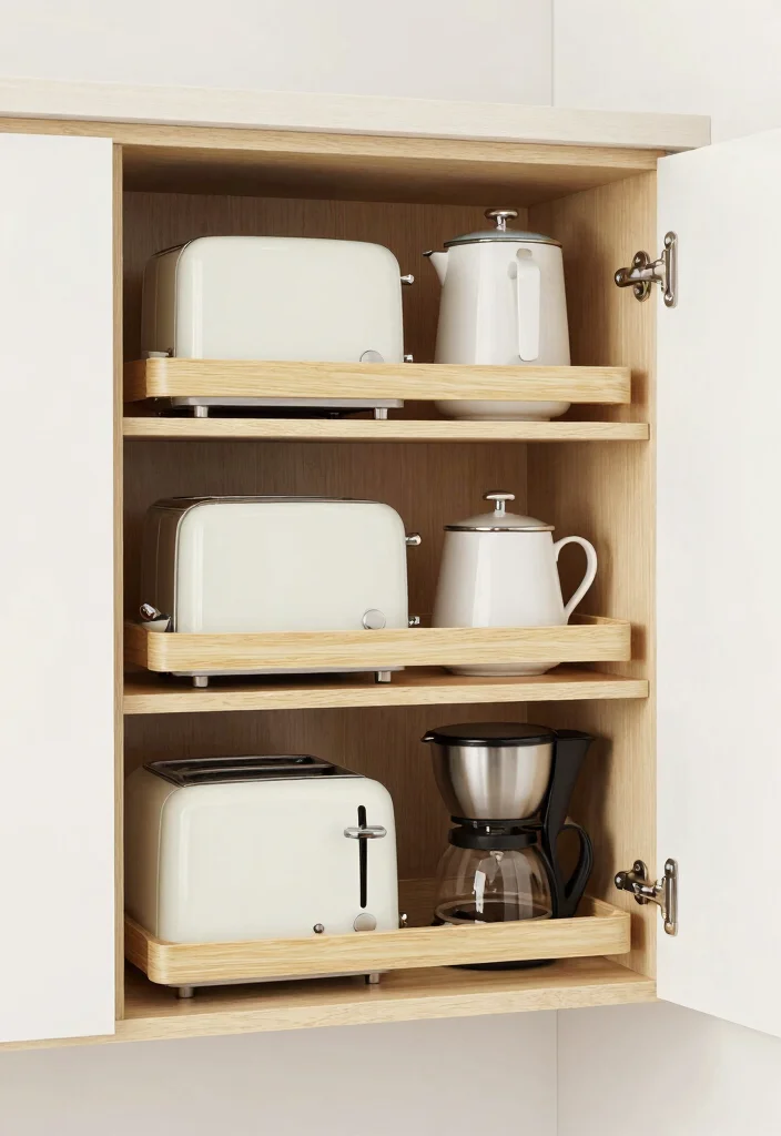 15 Small Kitchen Appliance Storage Ideas That Reduce Clutter - 13. Cabinet Organizers 1
