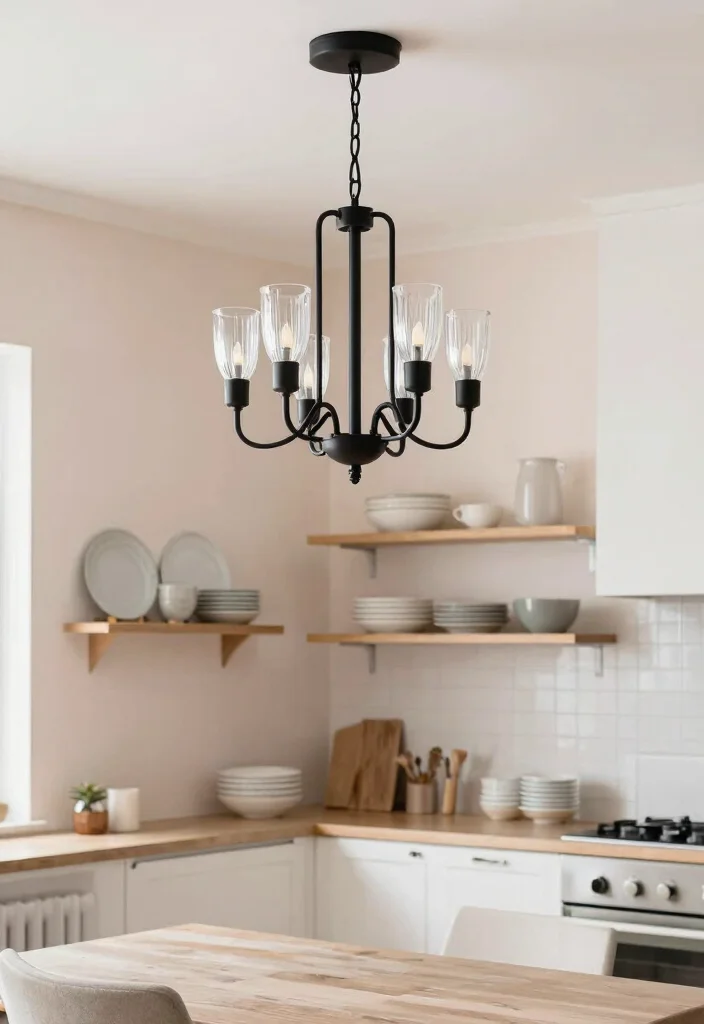 15 Small Kitchen Lighting Ideas That Brighten Smartly 11 15 Small Kitchen Lighting Ideas That Brighten Smartly - 11. Stylish Chandeliers for Small Settings 1