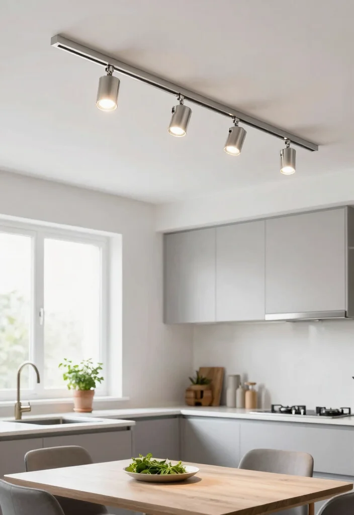 15 Small Kitchen Lighting Ideas That Brighten Smartly 3 15 Small Kitchen Lighting Ideas That Brighten Smartly - 3. Eco-Friendly Track Lighting 1