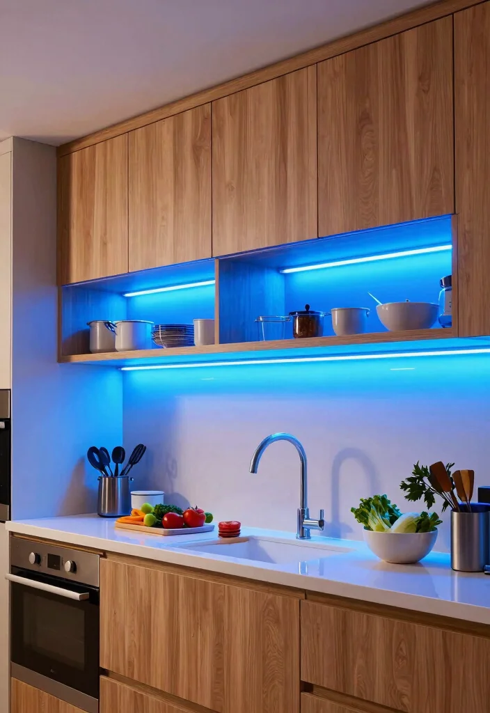 15 Small Kitchen Lighting Ideas That Brighten Smartly 8 15 Small Kitchen Lighting Ideas That Brighten Smartly - 8. Contemporary LED Strip Lights 1