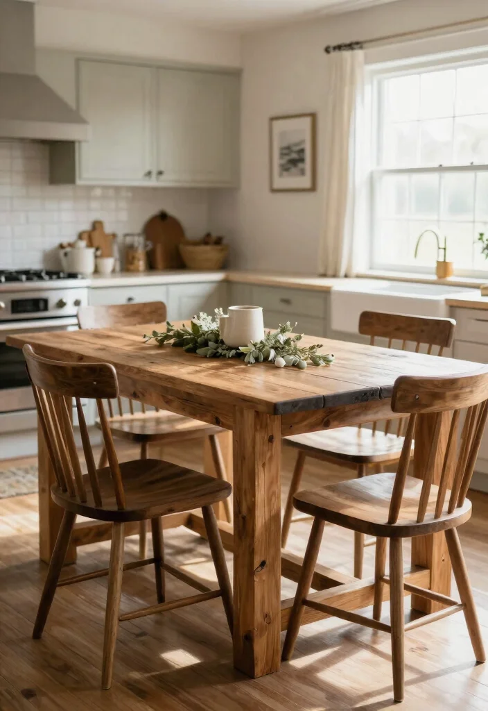 15 Small Kitchen Tables Ideas That Maximize Layout 10 15 Small Kitchen Tables Ideas That Maximize Layout - 10. Rustic Farmhouse Table 1