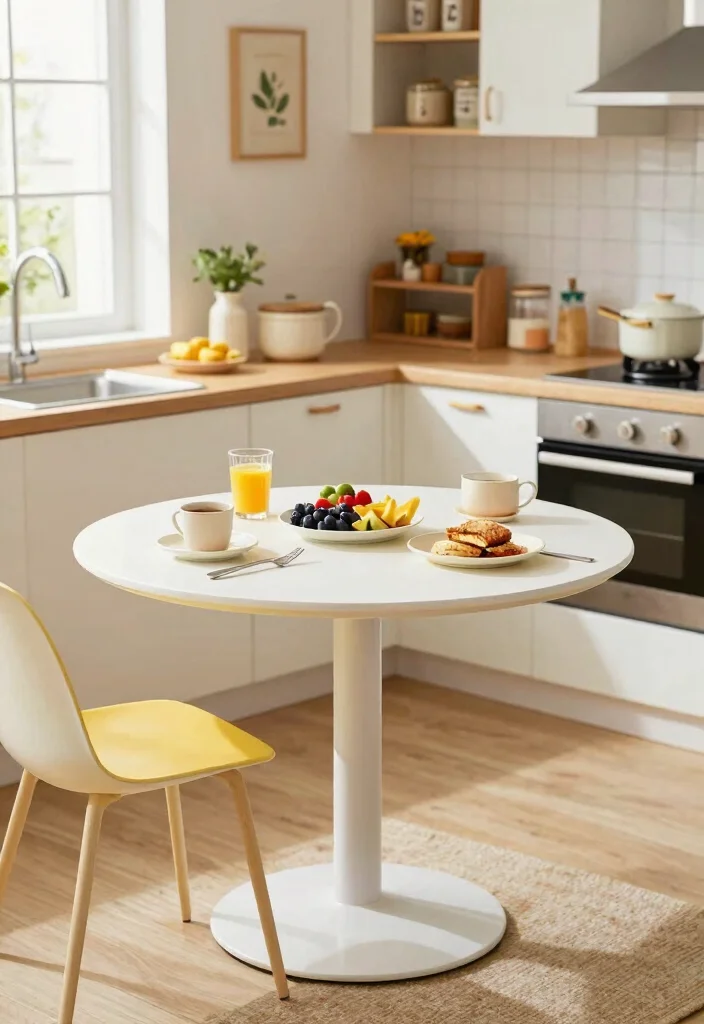 15 Small Kitchen Tables Ideas That Maximize Layout 11 15 Small Kitchen Tables Ideas That Maximize Layout - 11. Compact Round Table with Leaves 1
