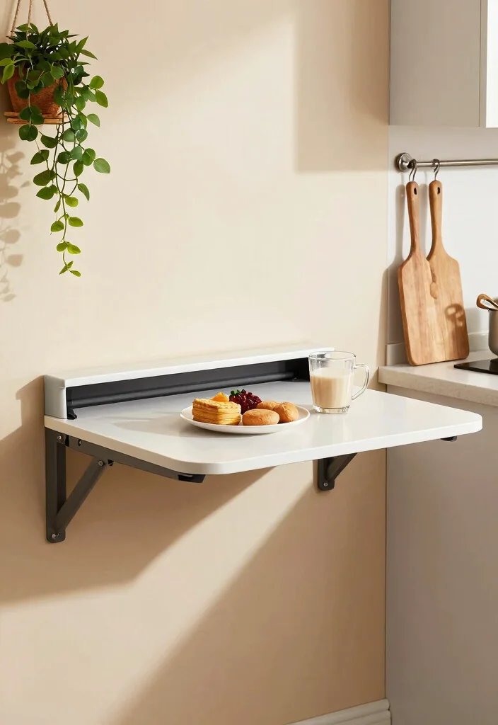 15 Small Kitchen Tables Ideas That Maximize Layout 3 15 Small Kitchen Tables Ideas That Maximize Layout - 3. Wall-Mounted Table 1