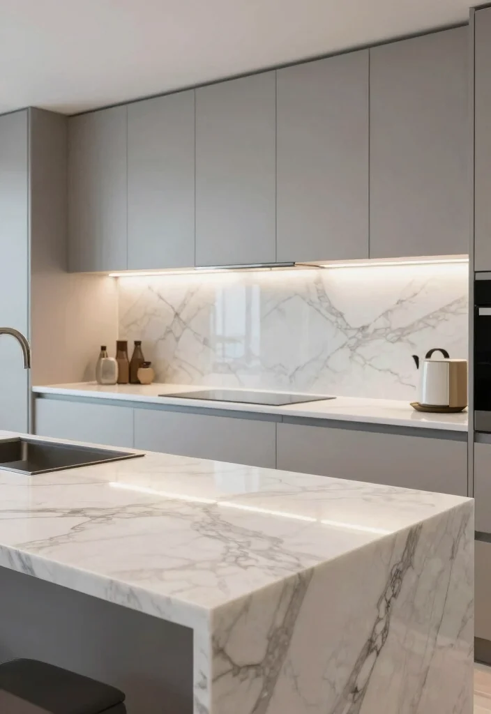 15 White Countertops Kitchen Ideas With Clean Bright Style - 11. Glamorous Touch: White Onyx 1