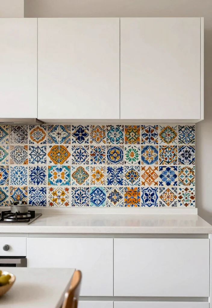 15 White Countertops Kitchen Ideas With Clean Bright Style - 14. Global Inspirations: Moroccan Tiles 1