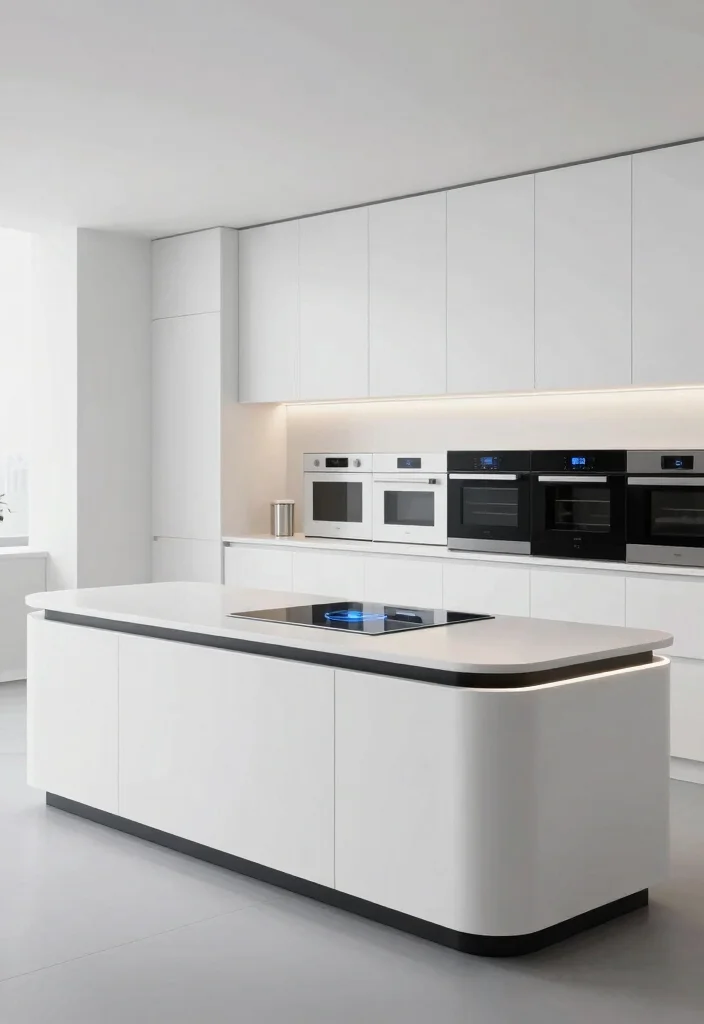 15 White Countertops Kitchen Ideas With Clean Bright Style - 15. Futuristic Flair: Smart Countertops 1