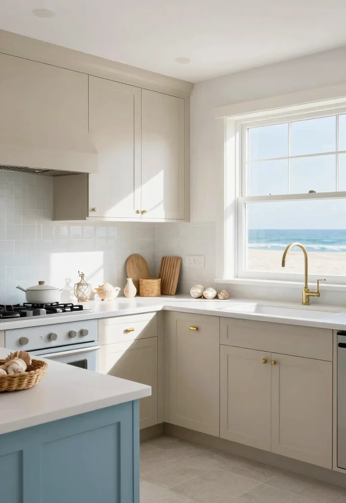 15 White Countertops Kitchen Ideas With Clean Bright Style - 7. Coastal Vibes: White and Ocean-Toned Accents 1