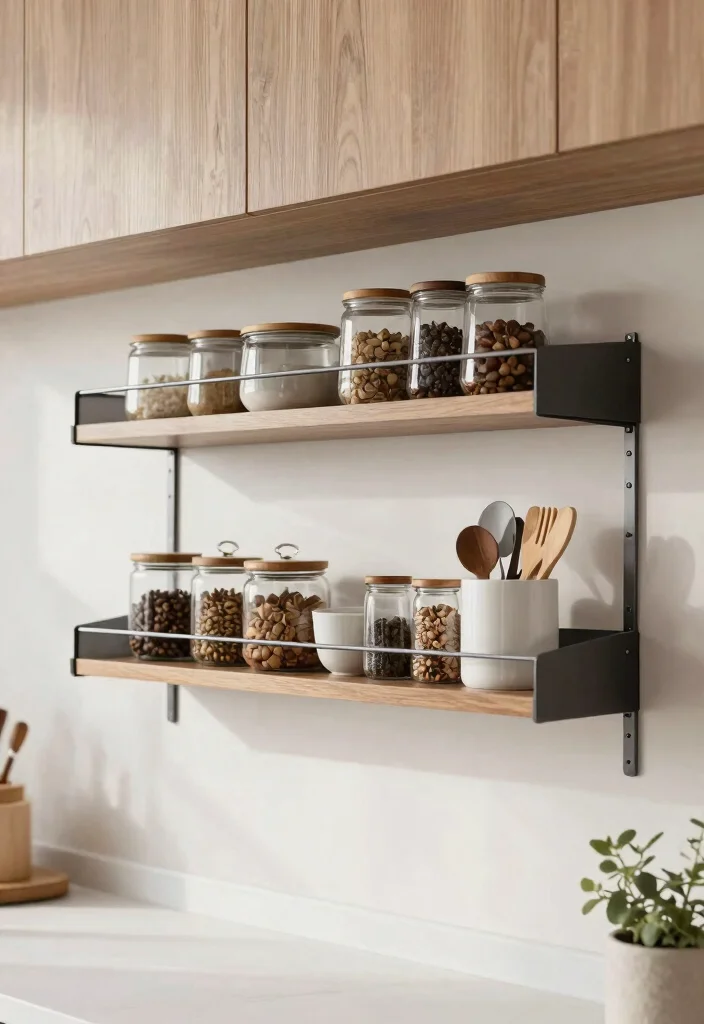 15 Wooden Shelves Kitchen Ideas With Simple Elegance 10 15 Wooden Shelves Kitchen Ideas With Simple Elegance - 10. Stylish Bracket Shelves for Added Support 1