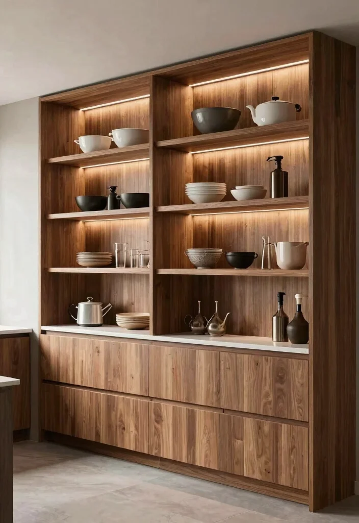 15 Wooden Shelves Kitchen Ideas With Simple Elegance 7 15 Wooden Shelves Kitchen Ideas With Simple Elegance - 7. Custom Built-Ins for Personalized Style 1