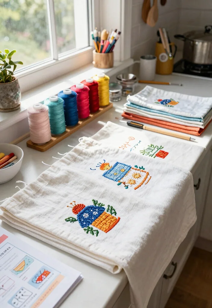 16 Embroidery Kitchen Towels Ideas With Handmade Detail 13 16 Embroidery Kitchen Towels Ideas With Handmade Detail - 13. Customizable Kits 1