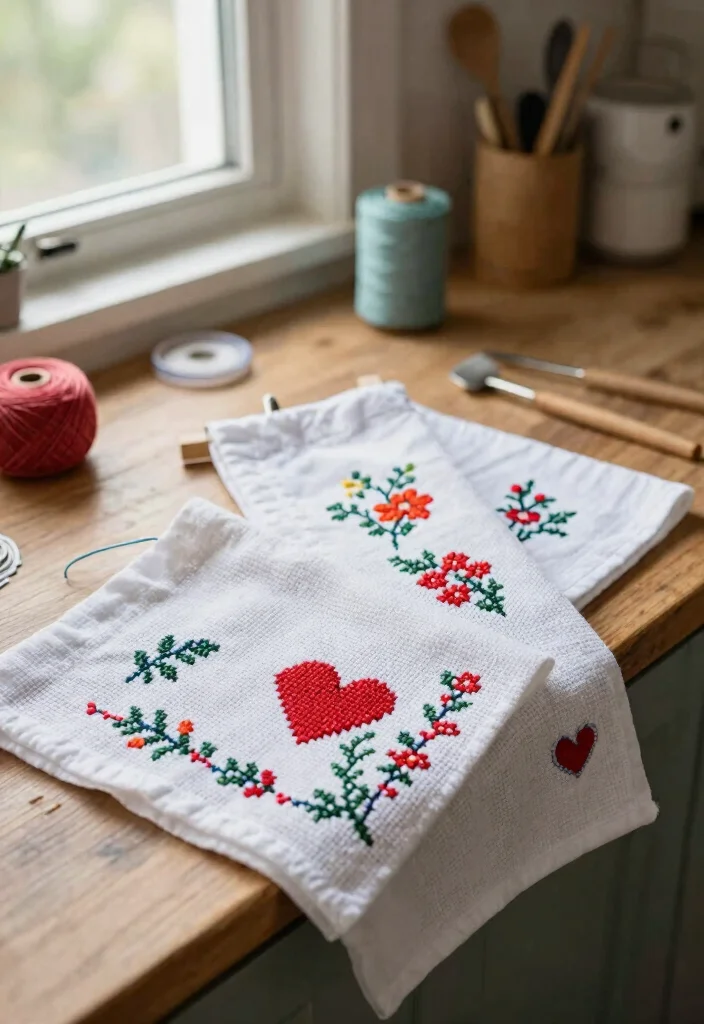16 Embroidery Kitchen Towels Ideas With Handmade Detail 8 16 Embroidery Kitchen Towels Ideas With Handmade Detail - 8. Cross-Stitch Patterns 1