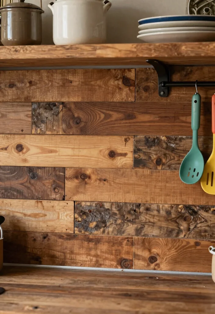 16 Farmhouse Kitchen Backsplash Ideas With Rustic Charm - 1. Reclaimed Wood Planks 1