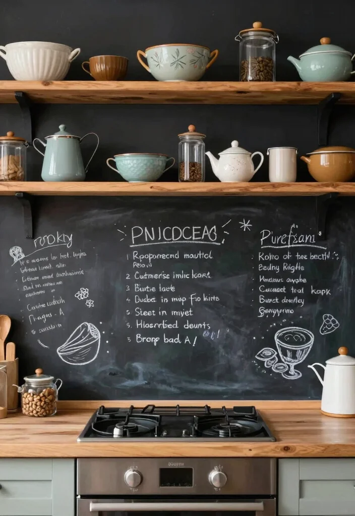 16 Farmhouse Kitchen Backsplash Ideas With Rustic Charm - 10. Chalkboard Paint 1