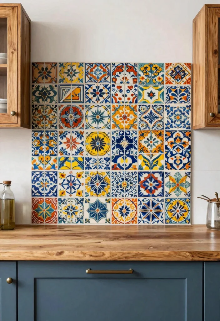 16 Farmhouse Kitchen Backsplash Ideas With Rustic Charm - 14. Cement Tiles 1