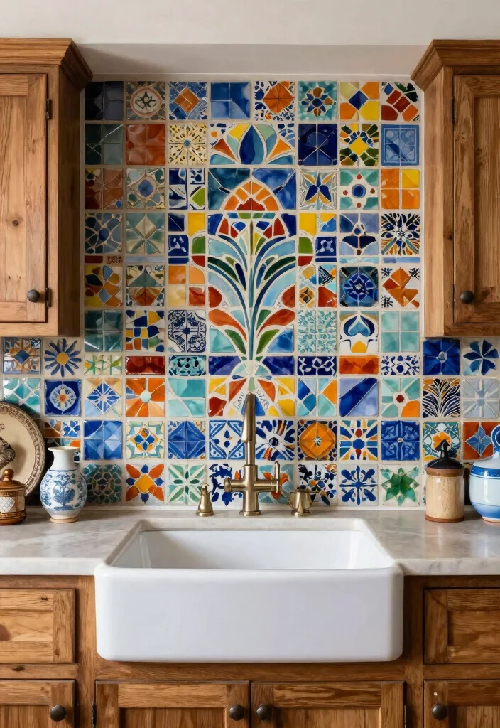 16 Farmhouse Kitchen Backsplash Ideas With Rustic Charm - 6. Mosaic Tiles 1