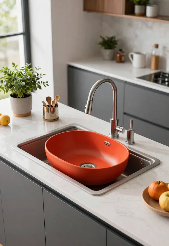16 Free Standing Kitchen Sink Ideas With Unique Appeal - 12. Statement Vessel Sink 1