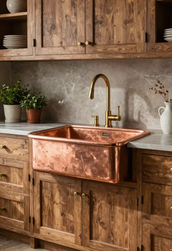 16 Free Standing Kitchen Sink Ideas With Unique Appeal - 5. Copper Sink Charm 1