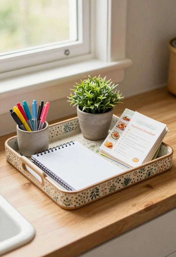 16 Kitchen Tray Decor Ideas That Elevate Countertops 10 16 Kitchen Tray Decor Ideas That Elevate Countertops - 10. Family Meal Planning Hub 1