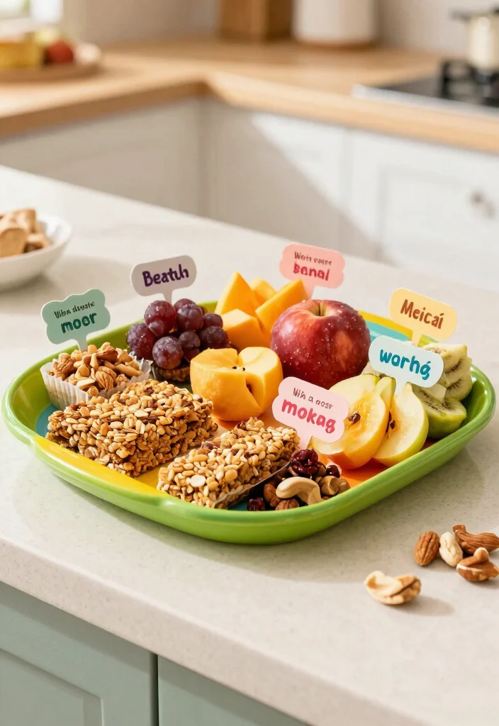 16 Kitchen Tray Decor Ideas That Elevate Countertops 11 16 Kitchen Tray Decor Ideas That Elevate Countertops - 11. Fun Snack Station for Kids 1
