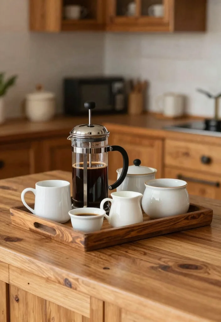 16 Kitchen Tray Decor Ideas That Elevate Countertops 2 16 Kitchen Tray Decor Ideas That Elevate Countertops - 2. Morning Coffee Station 1