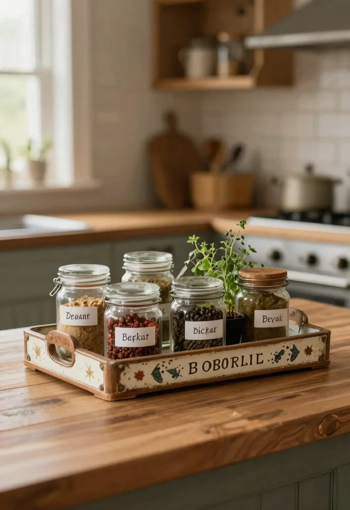 16 Kitchen Tray Decor Ideas That Elevate Countertops 5 16 Kitchen Tray Decor Ideas That Elevate Countertops - 5. Charming Spice Rack 1