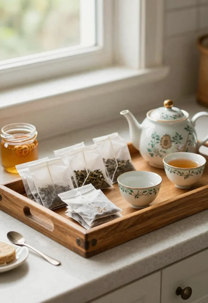 16 Kitchen Tray Decor Ideas That Elevate Countertops 7 16 Kitchen Tray Decor Ideas That Elevate Countertops - 7. Stylish Tea Station 1