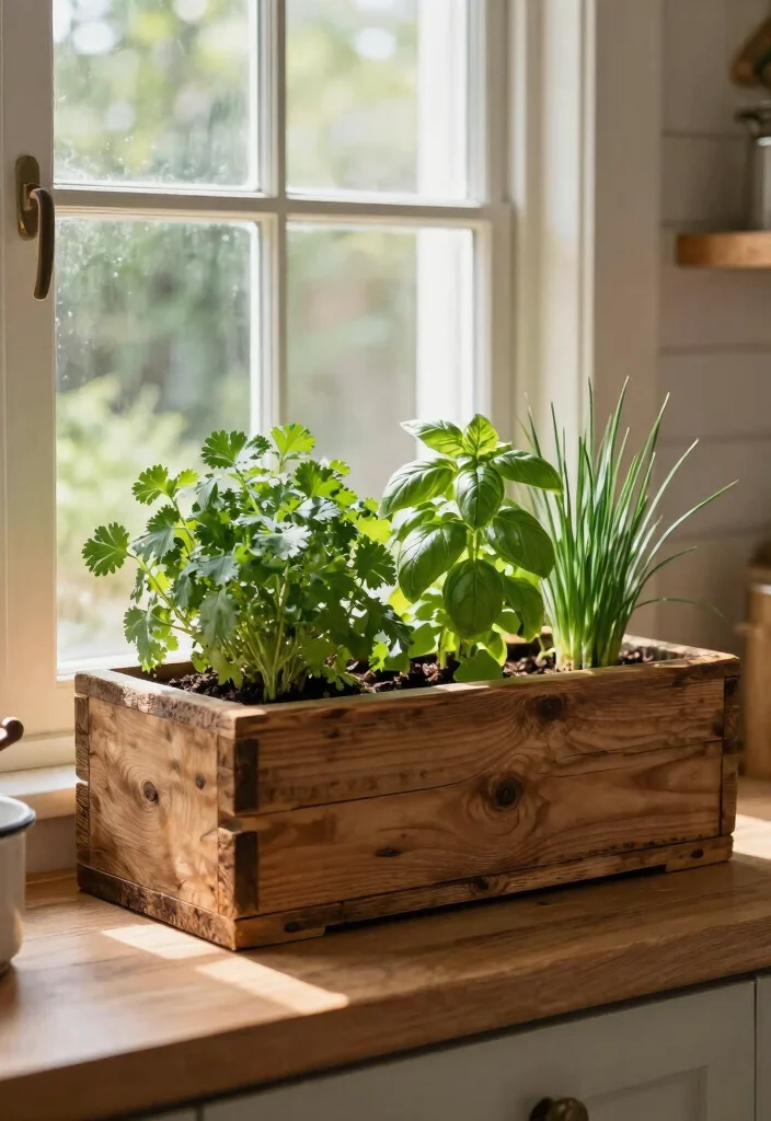 16 Kitchen Window Shelf Ideas With Practical Charm 13 16 Kitchen Window Shelf Ideas With Practical Charm - 13. Reclaimed Wood Planter Box 1