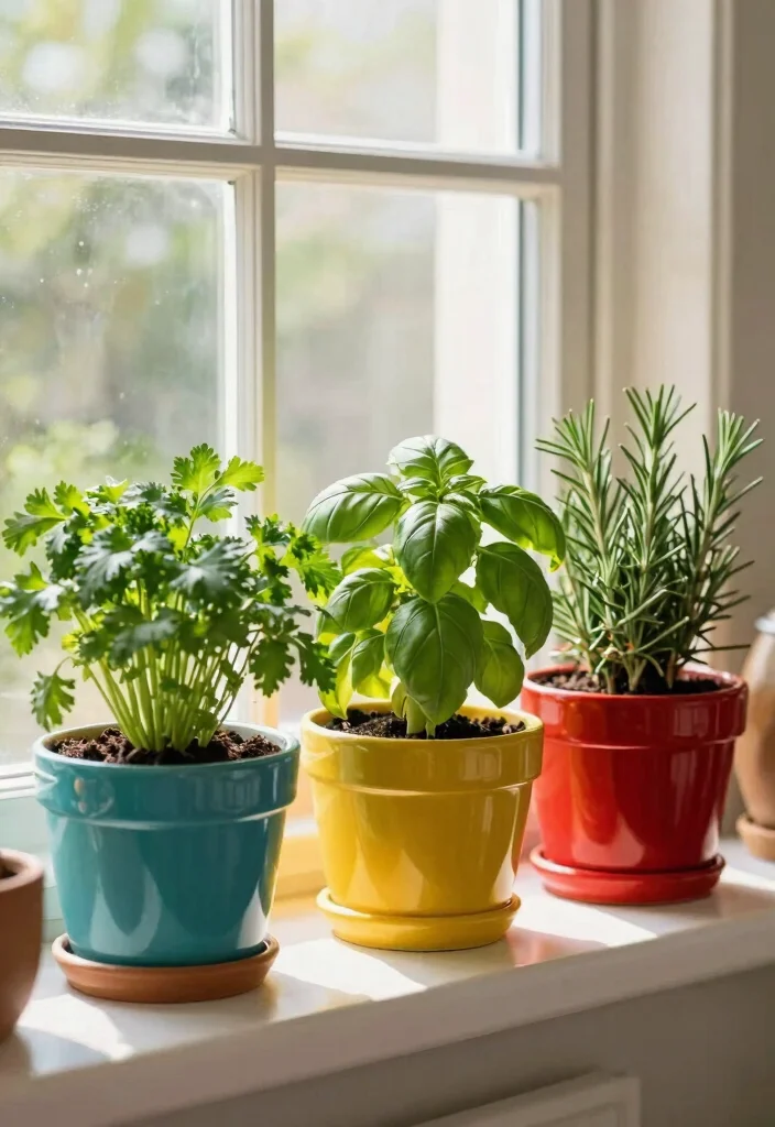 16 Kitchen Window Shelf Ideas With Practical Charm 6 16 Kitchen Window Shelf Ideas With Practical Charm - 6. Colorful Ceramic Pot Collection 1