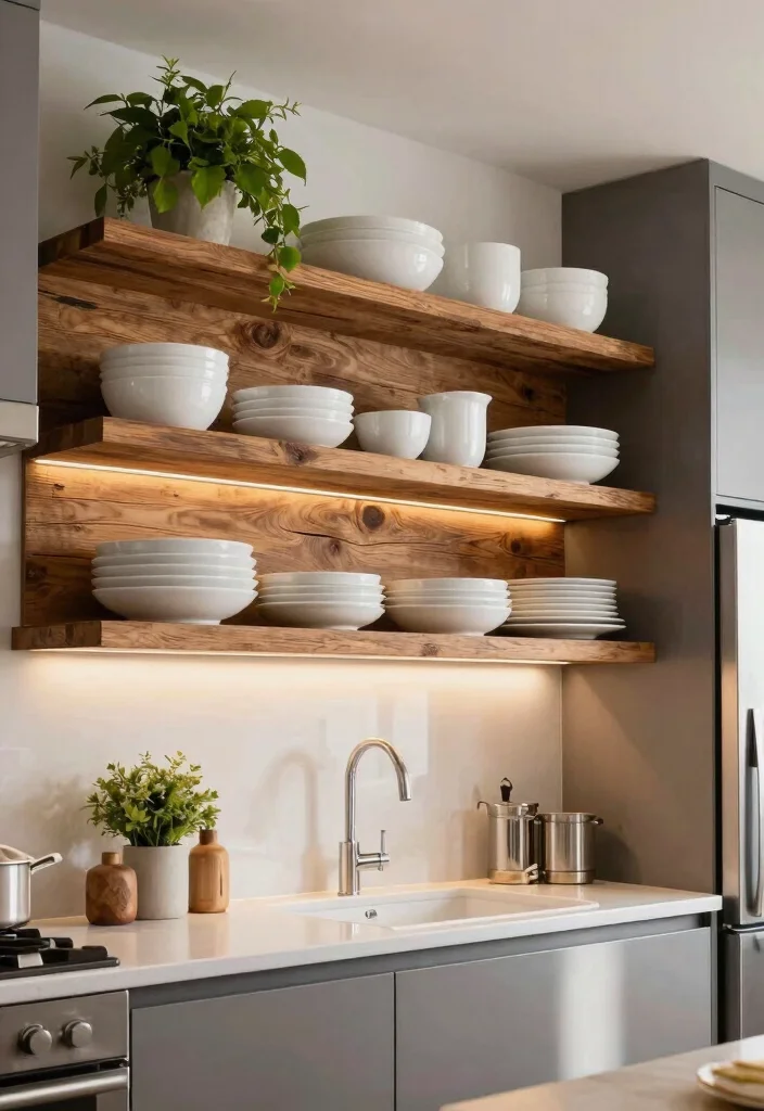 16 Kitchen With Shelves Ideas That Showcase Style 1 16 Kitchen With Shelves Ideas That Showcase Style - 1. Floating Shelves for a Sleek Look 1