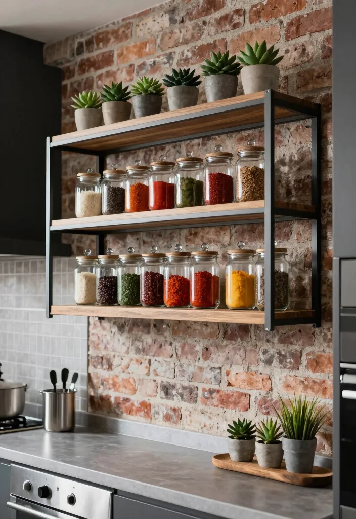 16 Kitchen With Shelves Ideas That Showcase Style 4 16 Kitchen With Shelves Ideas That Showcase Style - 4. Industrial Chic with Metal Shelves 1