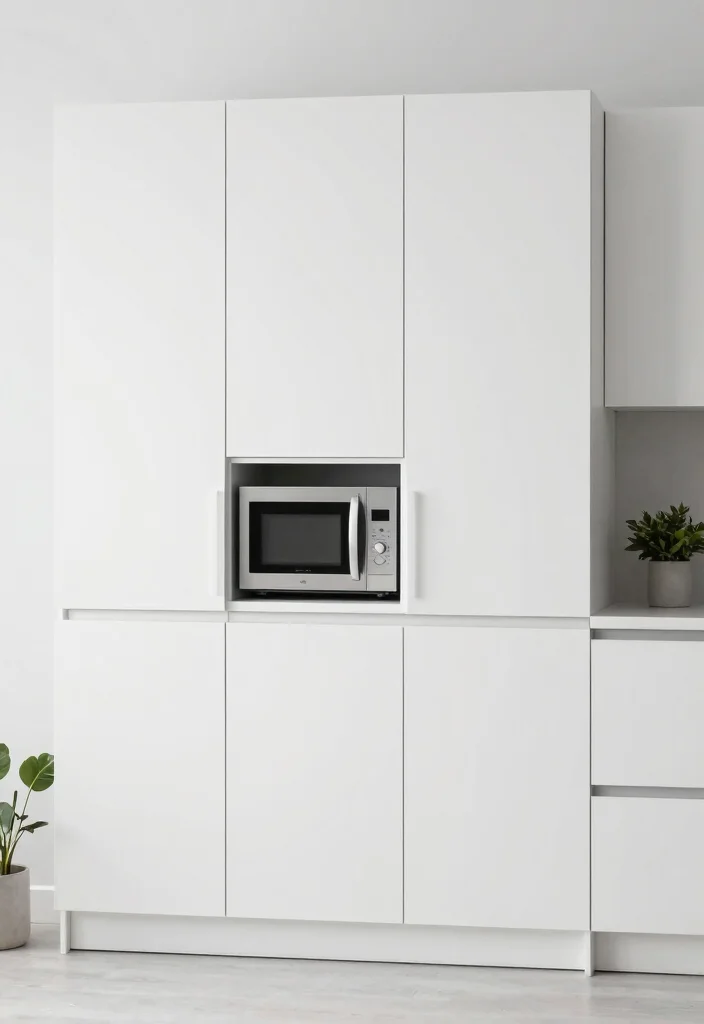 16 Microwave Ideas in Kitchen That Save Space Smartly 12 16 Microwave Ideas in Kitchen That Save Space Smartly - 12. Microwave Hiding Cabinets 1