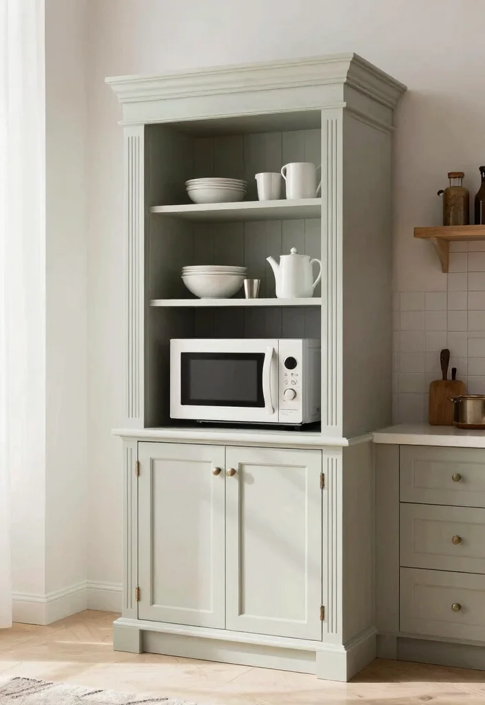 16 Microwave Ideas in Kitchen That Save Space Smartly 7 16 Microwave Ideas in Kitchen That Save Space Smartly - 7. Customized Microwave Cabinets 1