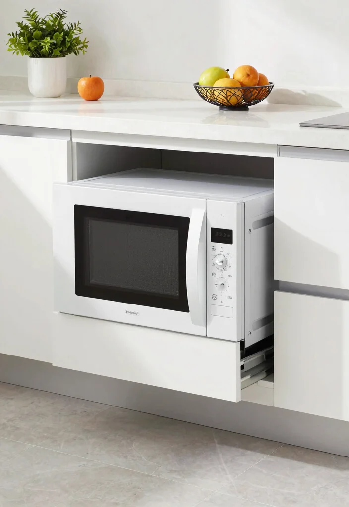 16 Microwave Ideas in Kitchen That Save Space Smartly 9 16 Microwave Ideas in Kitchen That Save Space Smartly - 9. Sliding Microwave Drawer 1
