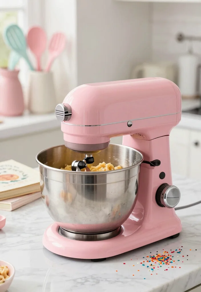 16 Pink Kitchen Appliances Ideas With Playful Pop 1 16 Pink Kitchen Appliances Ideas With Playful Pop - 1. Pastel Pink Stand Mixer 1