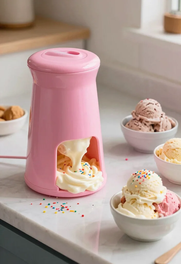 16 Pink Kitchen Appliances Ideas With Playful Pop 10 16 Pink Kitchen Appliances Ideas With Playful Pop - 10. Pink Ice Cream Maker 1