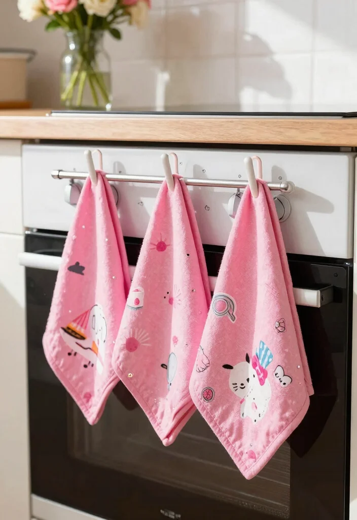 16 Pink Kitchen Appliances Ideas With Playful Pop 11 16 Pink Kitchen Appliances Ideas With Playful Pop - 11. Pink Dish Towels 1